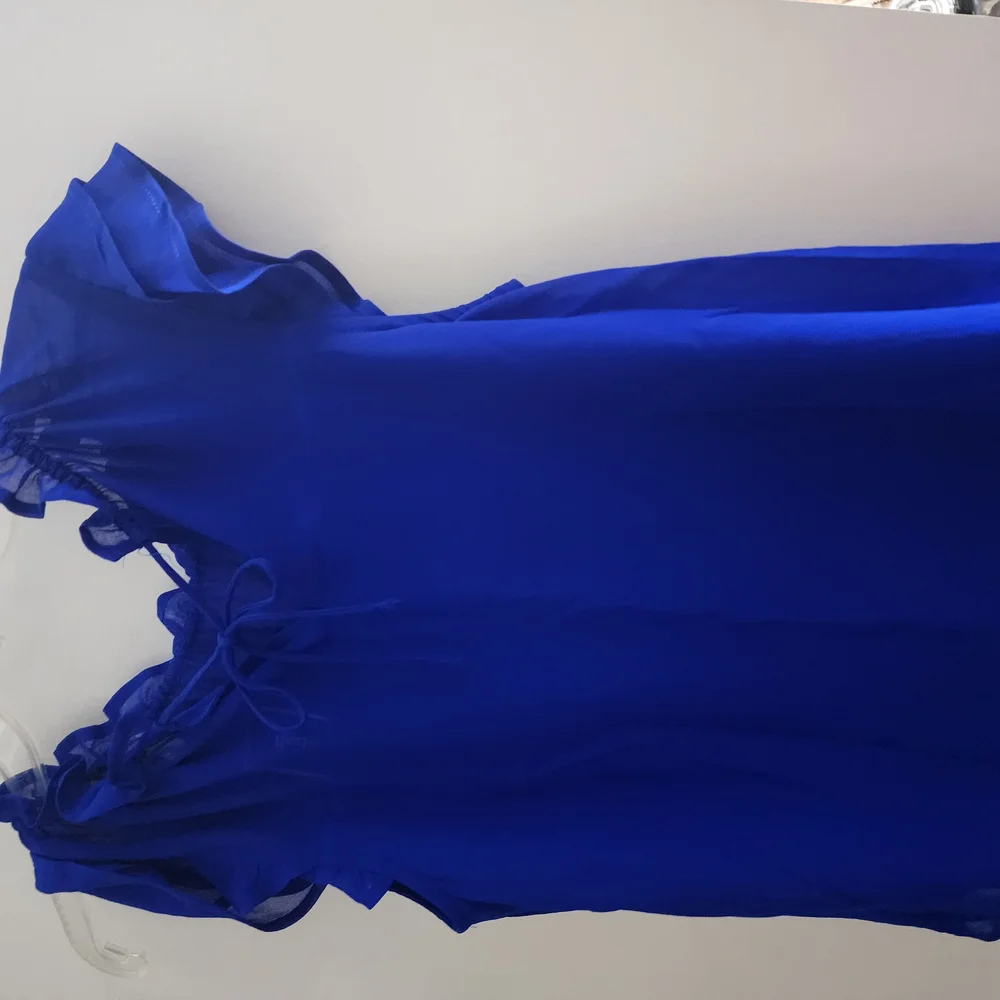 Vibrant Blue Ruffled Dress - Picture 4 of 4